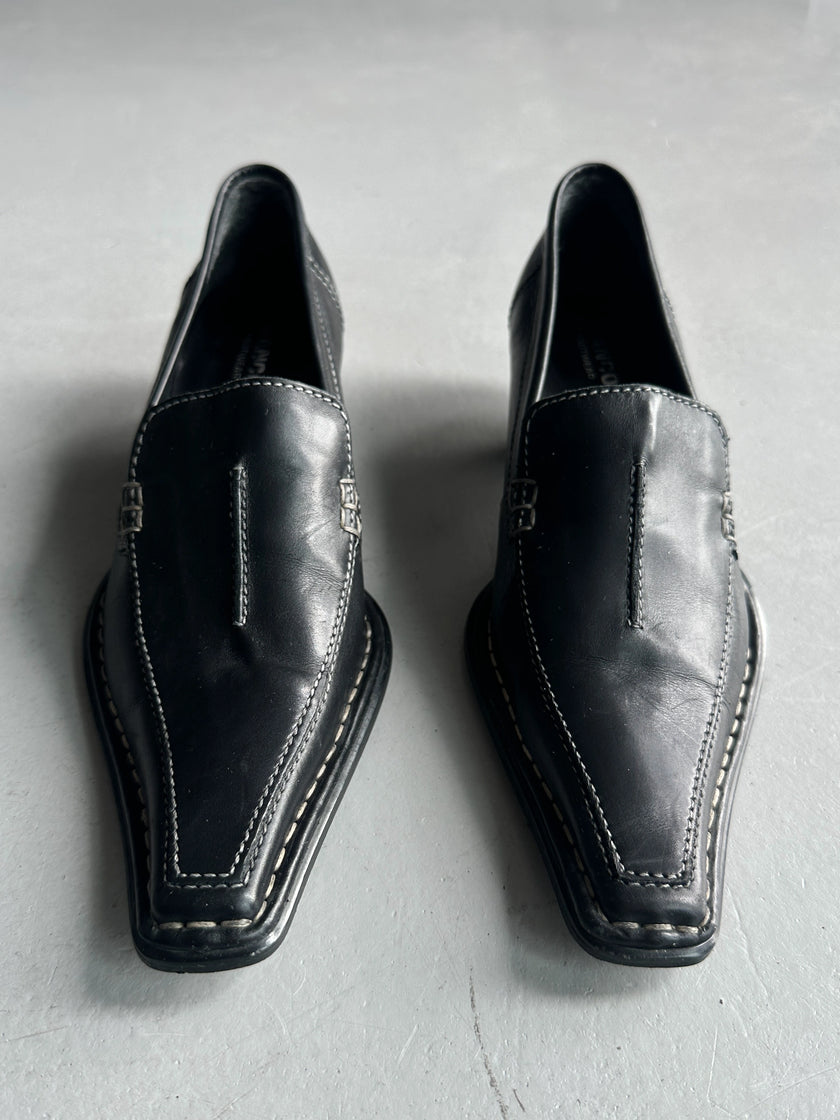 1990s KITTEN HEELS SLIP ON SHOES