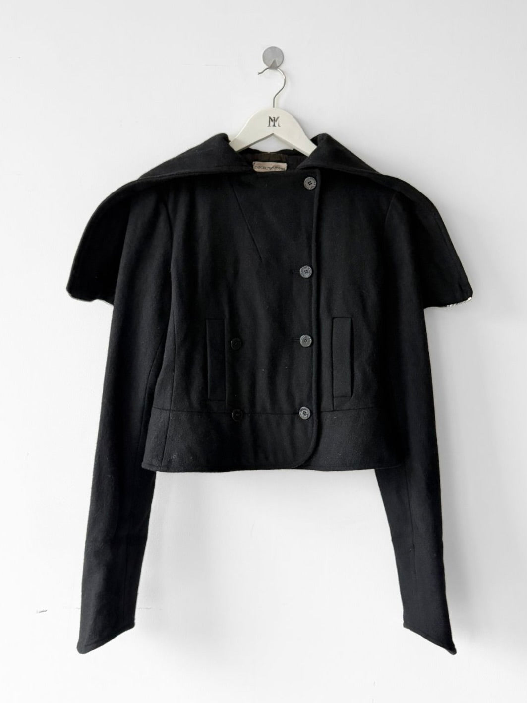 EMPORIO ARMANI - early 2000s FISHTAIL HOOD WOOL JACKET