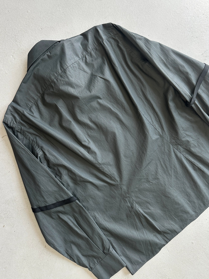 PRADA - F/W 1999 COATED COTTON BONDAGE SLEEVE SHIRT