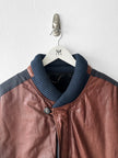 LES COPAINS - 1980s CONTRASTING LEATHER FRONT BOMBER JACKET