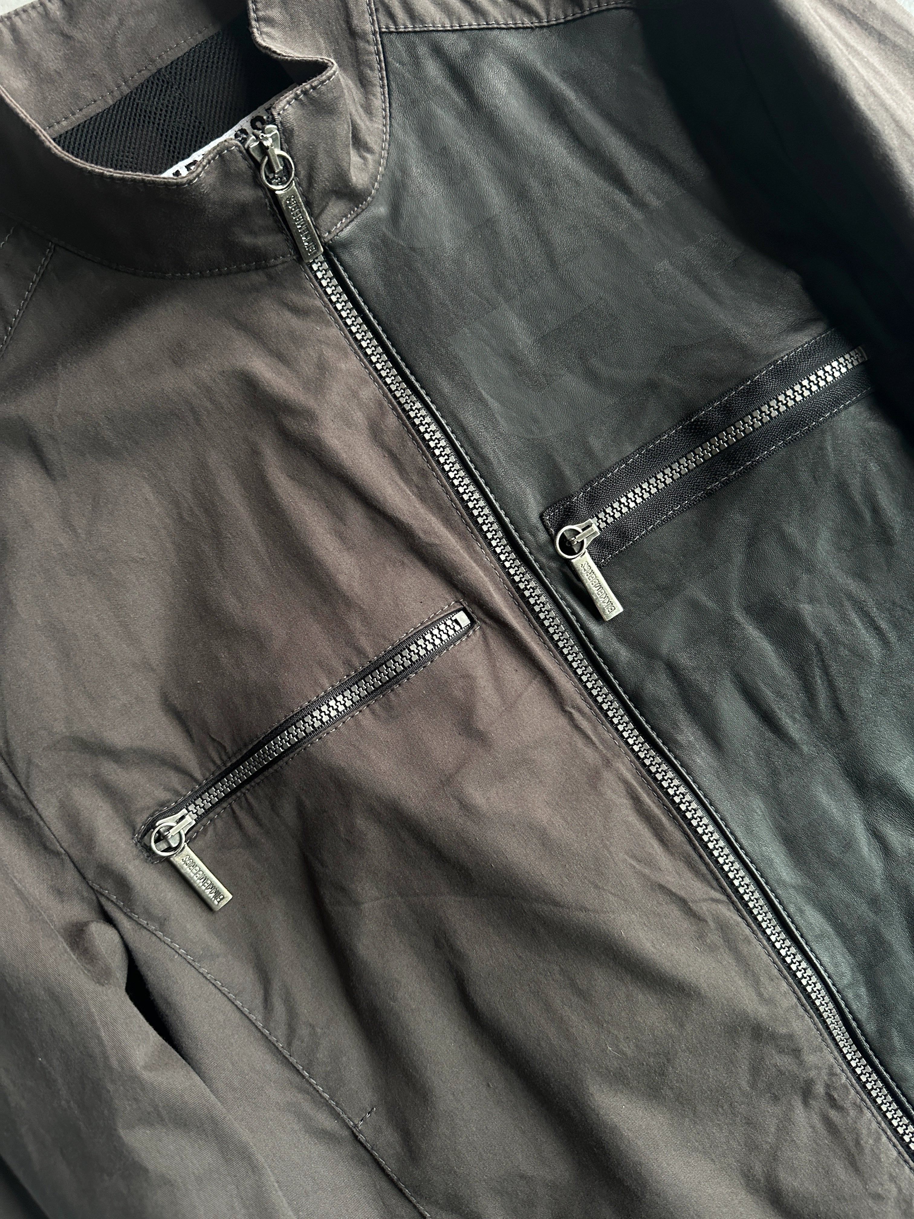 BIKKEMBERGS - 2000s LIGHT JACKET WITH LEATHER PANEL AT FRONT