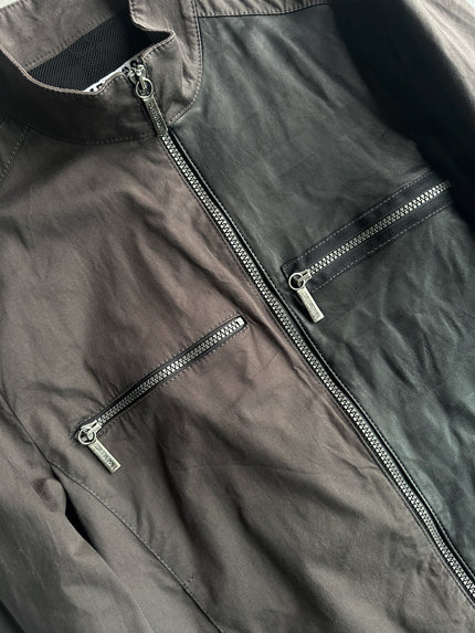 BIKKEMBERGS - 2000s LIGHT JACKET WITH LEATHER PANEL AT FRONT