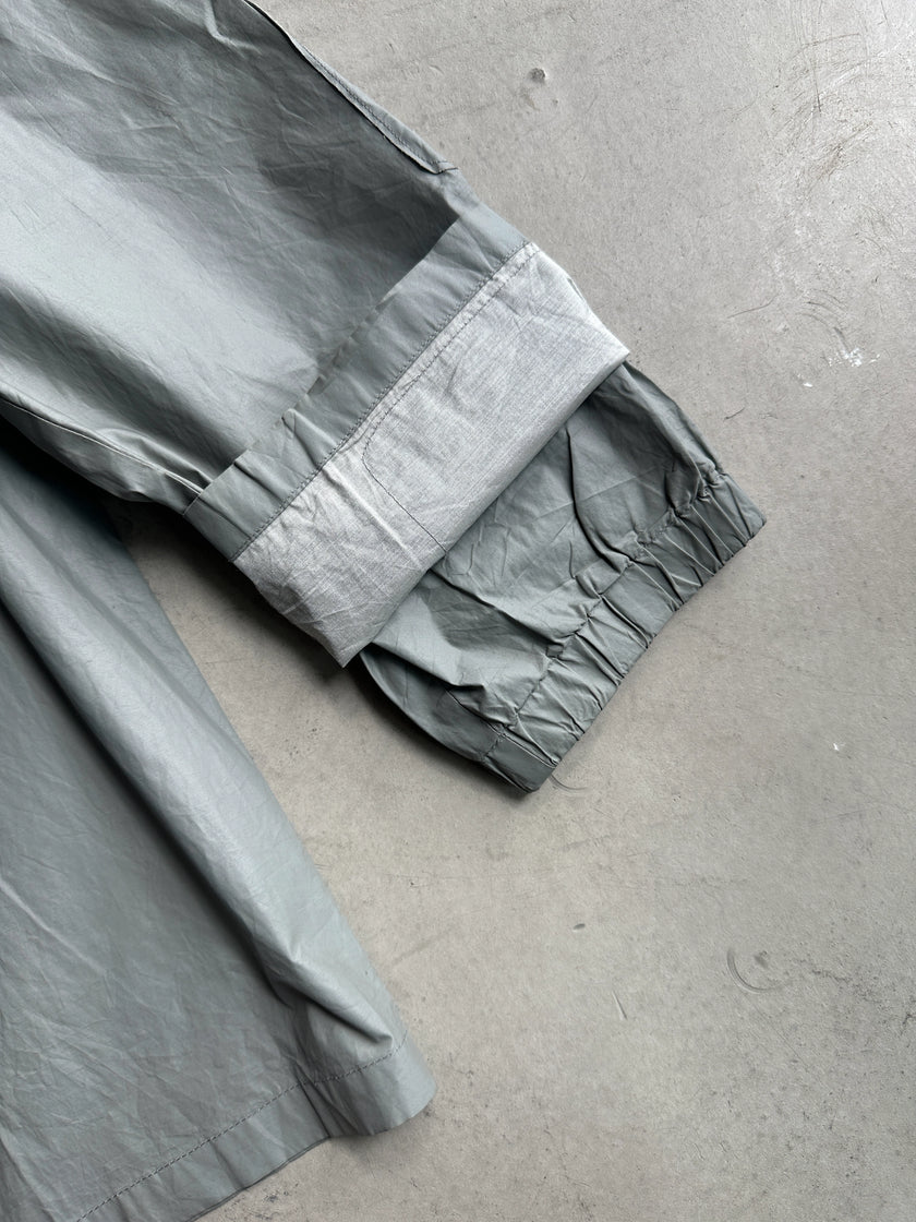 MIU MIU -  S/S 1999 METALLIC SILVER STRAIGHT FIT WAXED JACKET