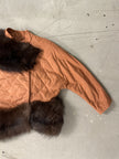 1980s QUILTED JACKET WITH FOX FUR DETAILS