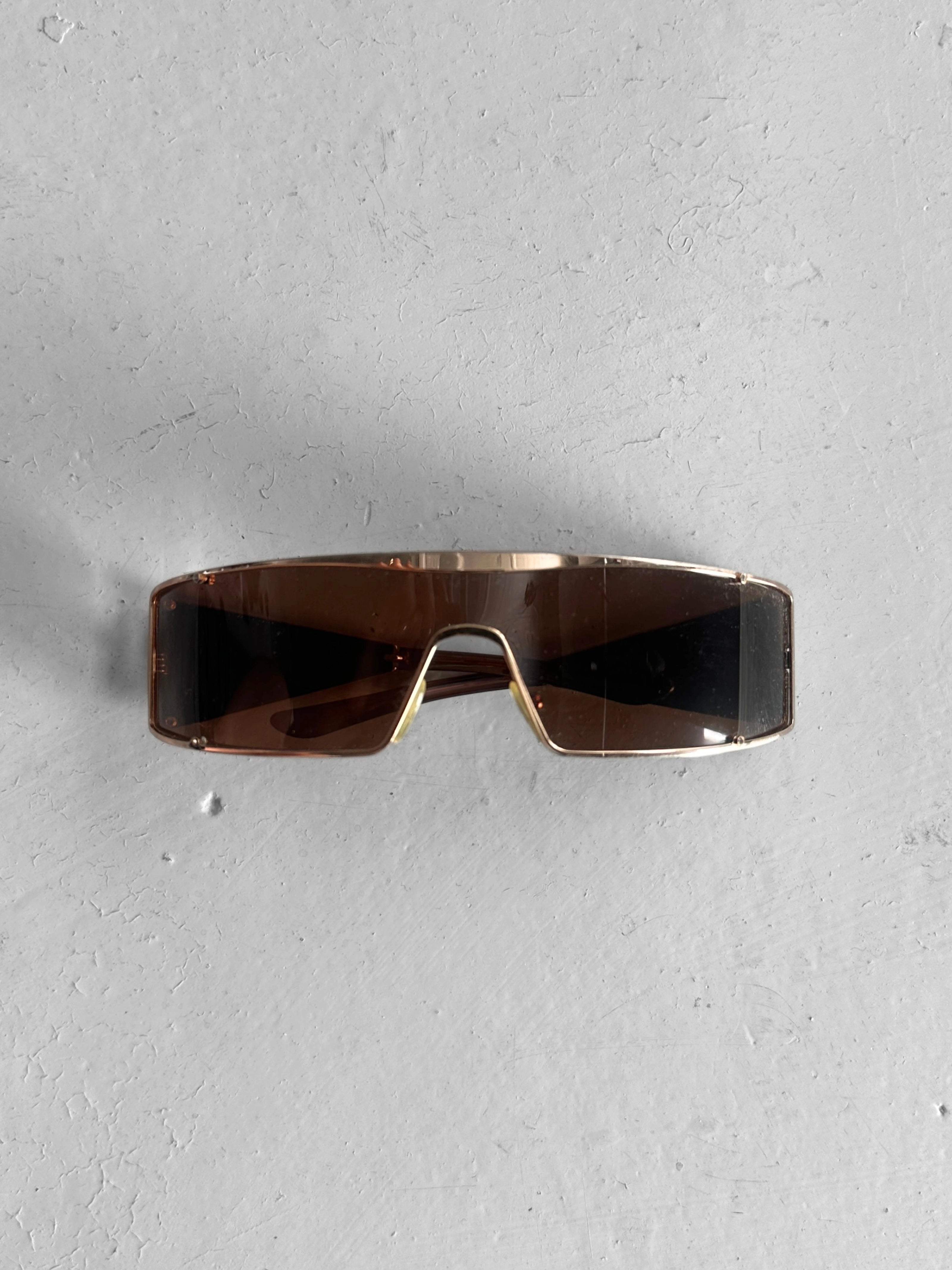 VALENTINO - early 2000s SHIELD SUNGLASSES WITH MIRRORED TEMPLES