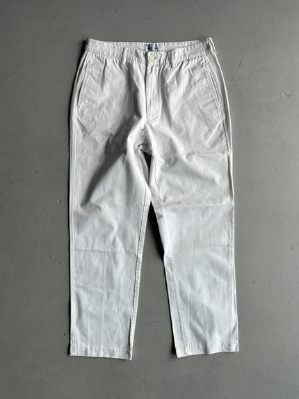 VALENTINO - 1990s STRAIGHT FIT WHITE TROUSERS
