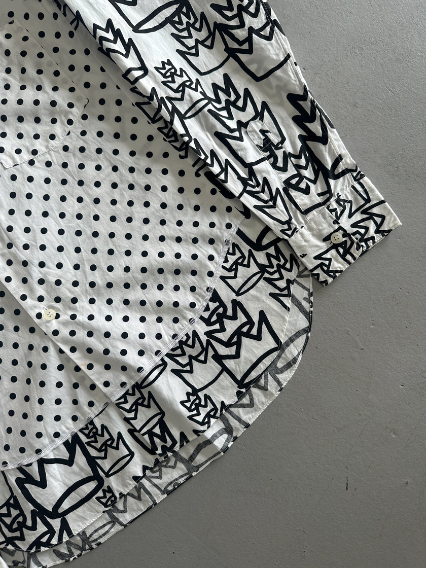 COMME DES GARÇONS - S/S 2013 POLKA DOTS FRONT PRINTED LONG SLEEVE SHIRT