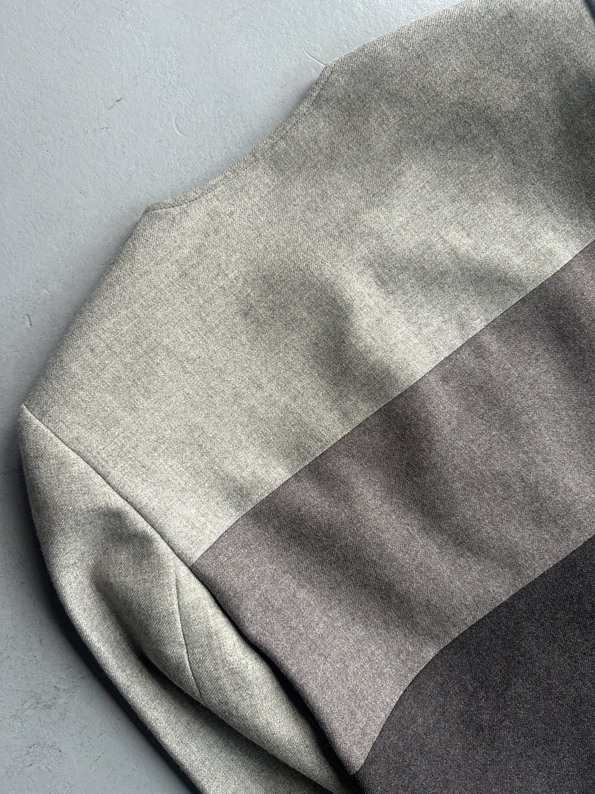 VALENTINO - 1990s BLOCK PANEL WOOL ZIPPED JACKET