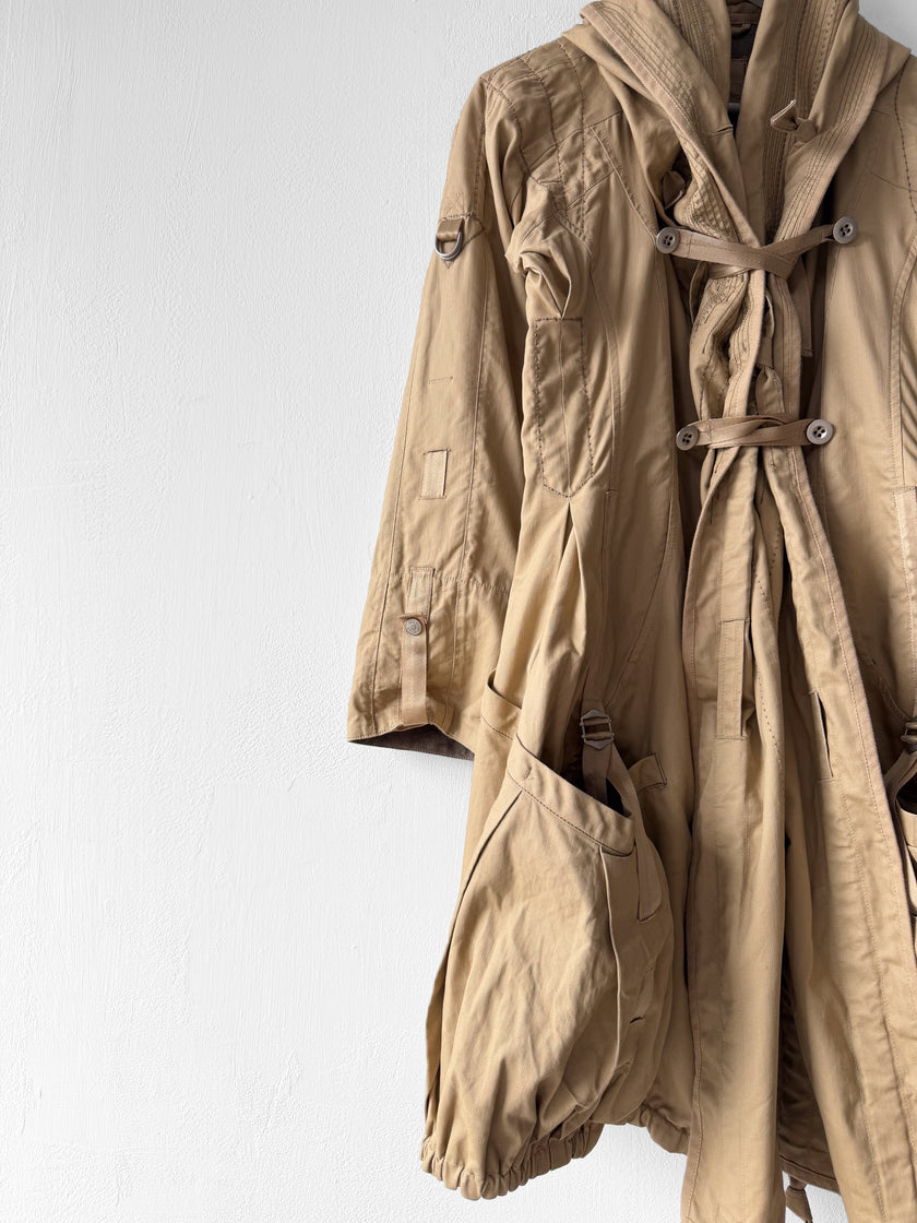 MARITHÉ + FRANÇOIS GIRBAUD - F/W 2008 RUCHED FRONT ADJUSTABLE WOOL JACKET
