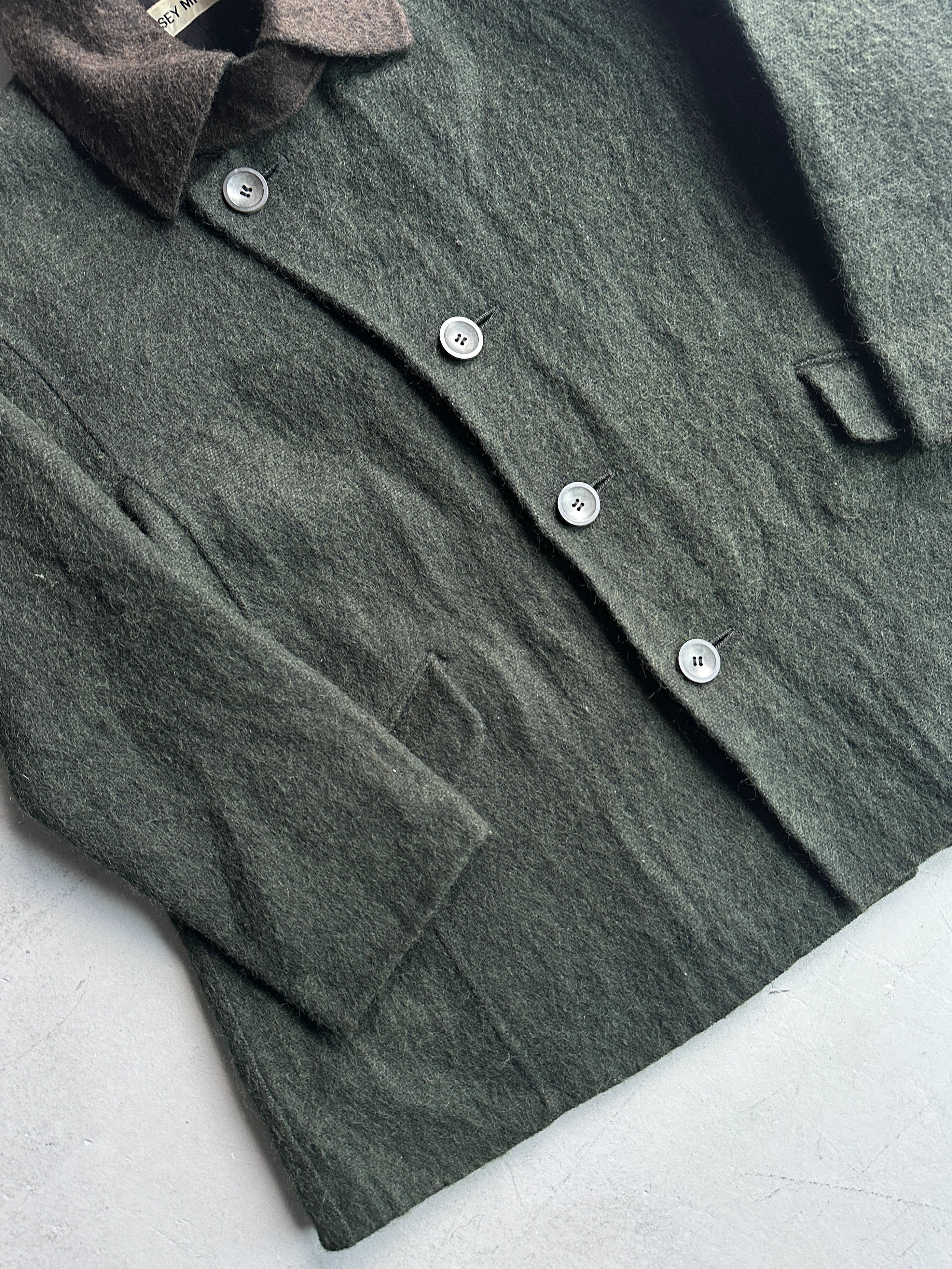 ISSEY MIYAKE - F/W 1995 CONTRASTING COLLAR FELTED WOOL JACKET