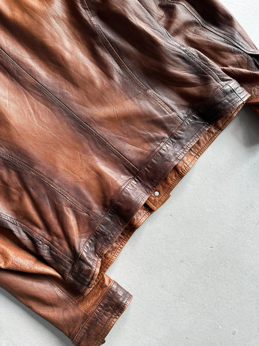 GAETANO NAVARRA - S/S 2007 MULTI POCKET DISTRESSED LEATHER JACKET