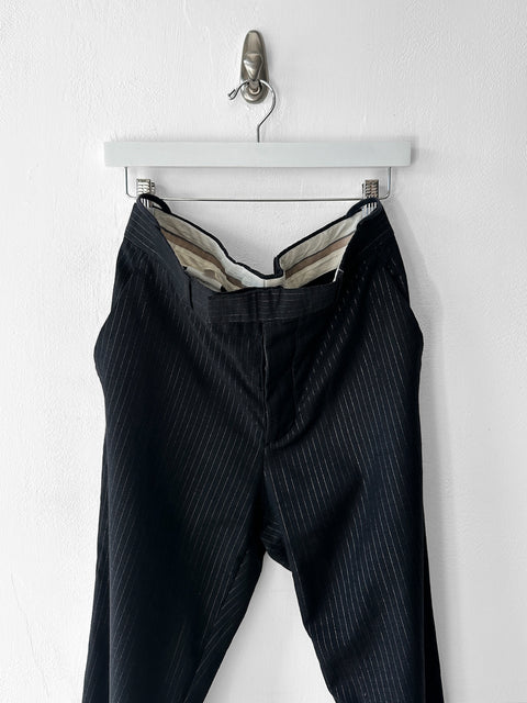 HELMUT LANG - late 1990s PINSTRIPED STRAIGHT LEG TROUSERS