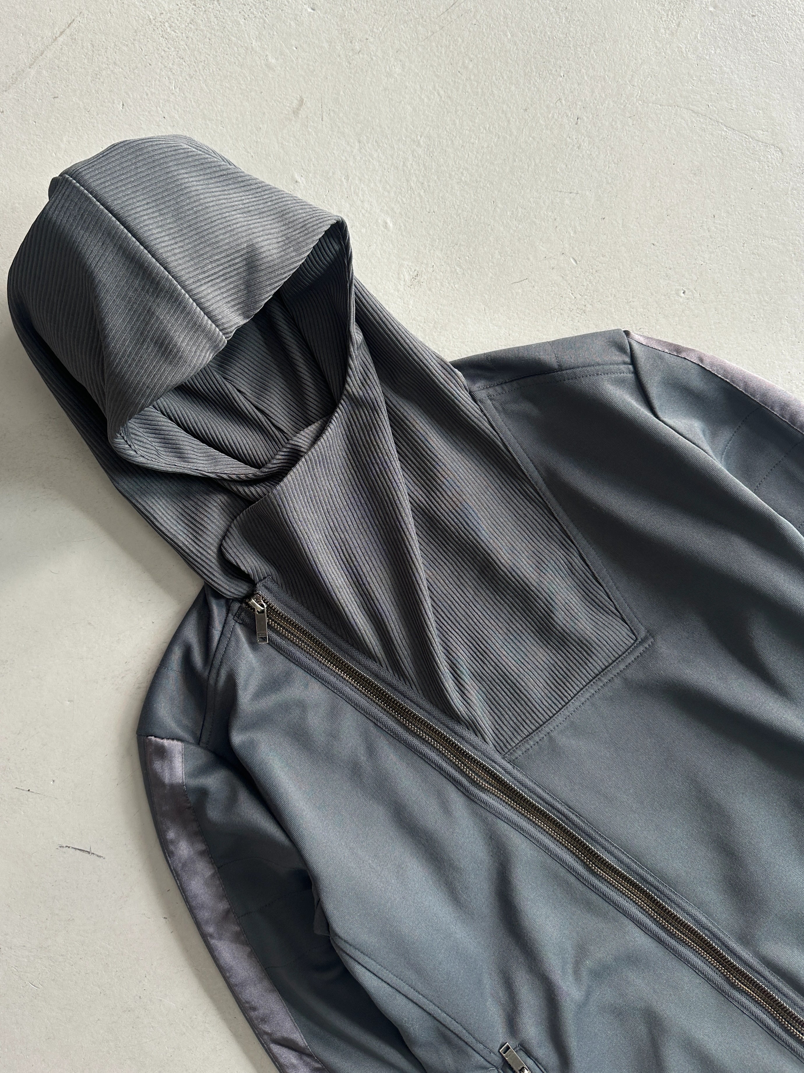 DIESEL - 2000s HOODED SWEATER WITH DIAGONAL ZIP CLOSURE