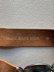 ARMANI JEANS - 1990s LEATHER BELT WITH PENDANT BUCKLE