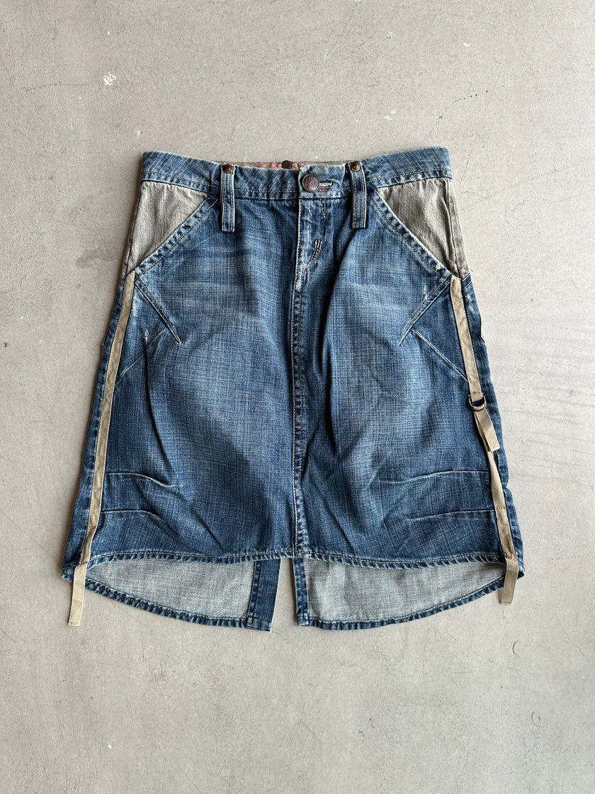2000s ASYMMETRICAL DENIM SKIRT