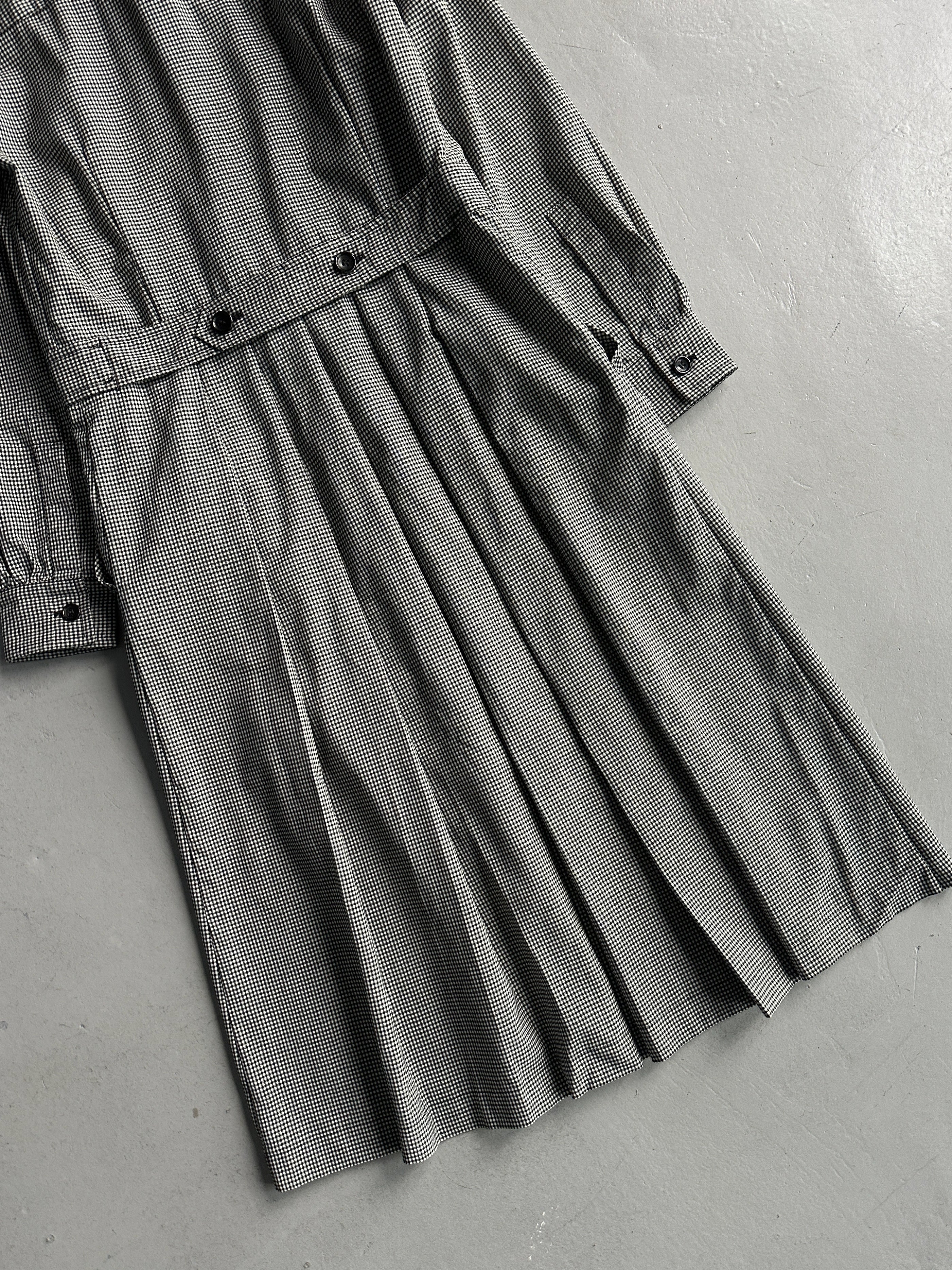 COMME DES GARÇONS - A/W 2018 BUTTONED FRONT GINGHAM CHECK COLLARED DRESS