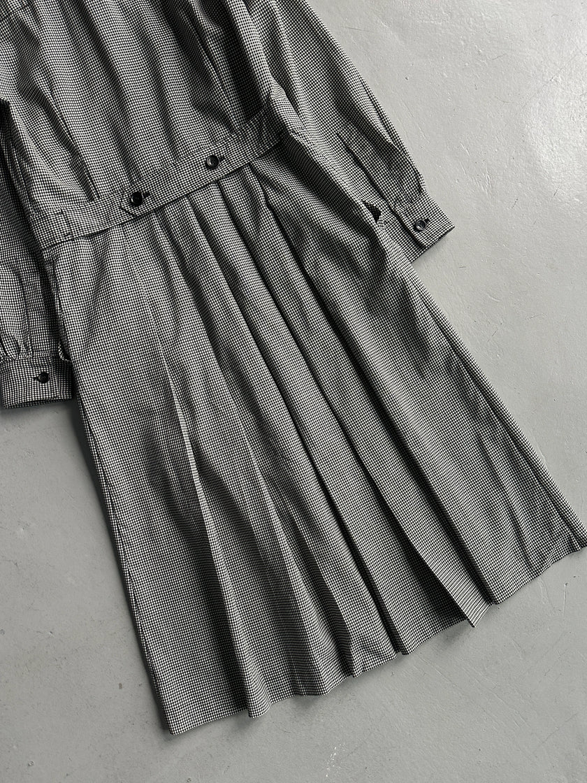 COMME DES GARÇONS - A/W 2018 BUTTONED FRONT GINGHAM CHECK COLLARED DRESS