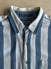 1990s STRIPED DENIM LONG SLEEVE SHIRT