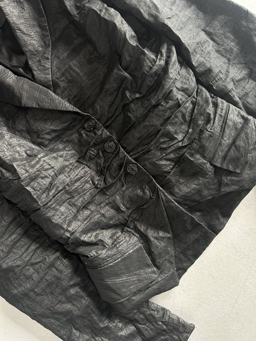 PLEIN SUD - 1990s RUCHED FRONT AND BACK METALLIC BLAZER