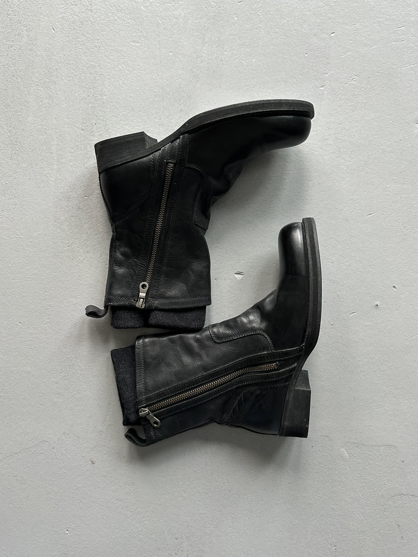 YOHJI YAMAMOTO Y's - 1990s MID CALF LEATHER BOOTS
