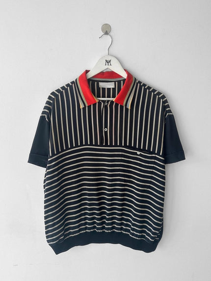 ITALIAN LABEL 1980s BOXY FIT SILK POLO T-SHIRT
