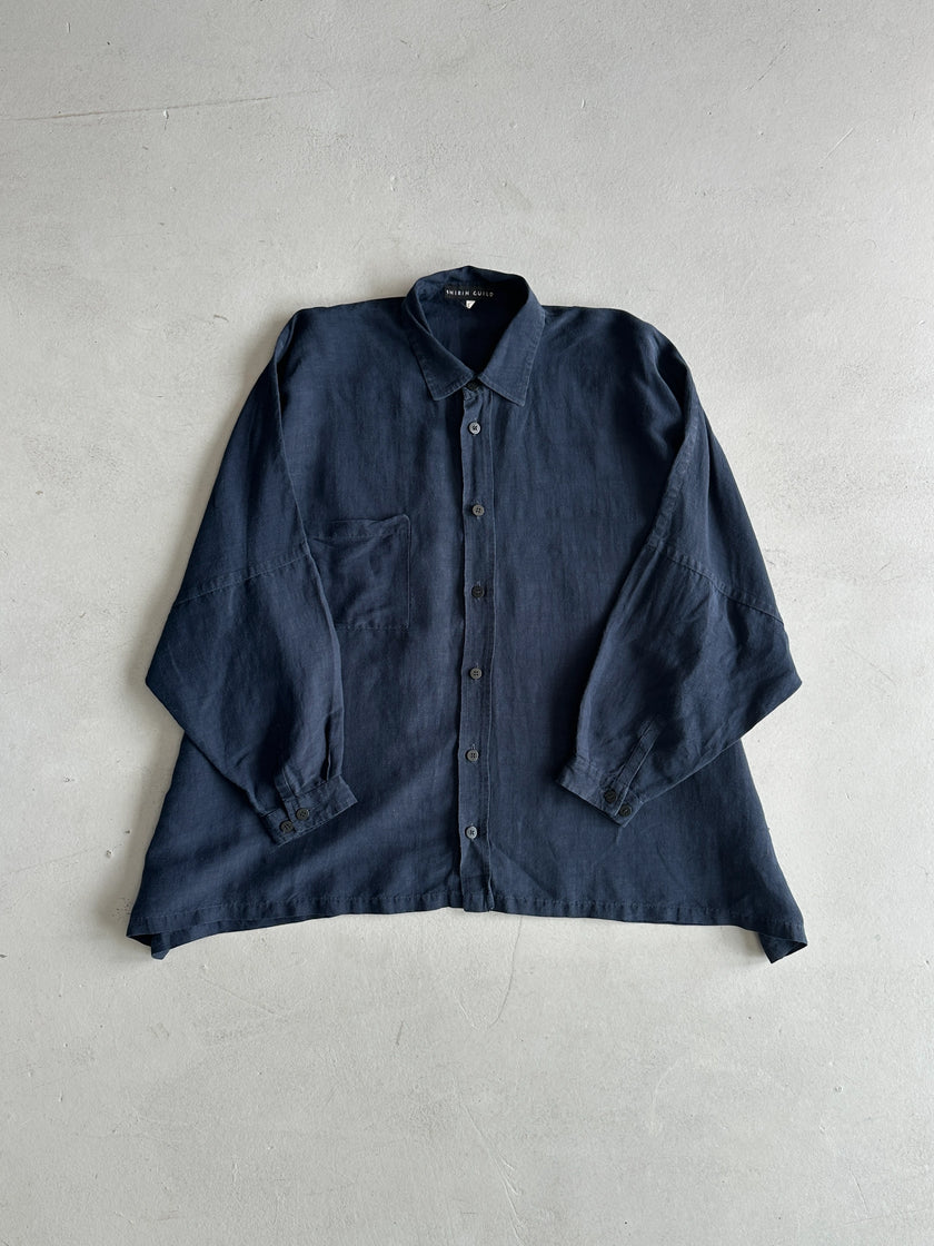 SHIRIN GUILD - 1990s OVERSIZED LINEN SHIRT
