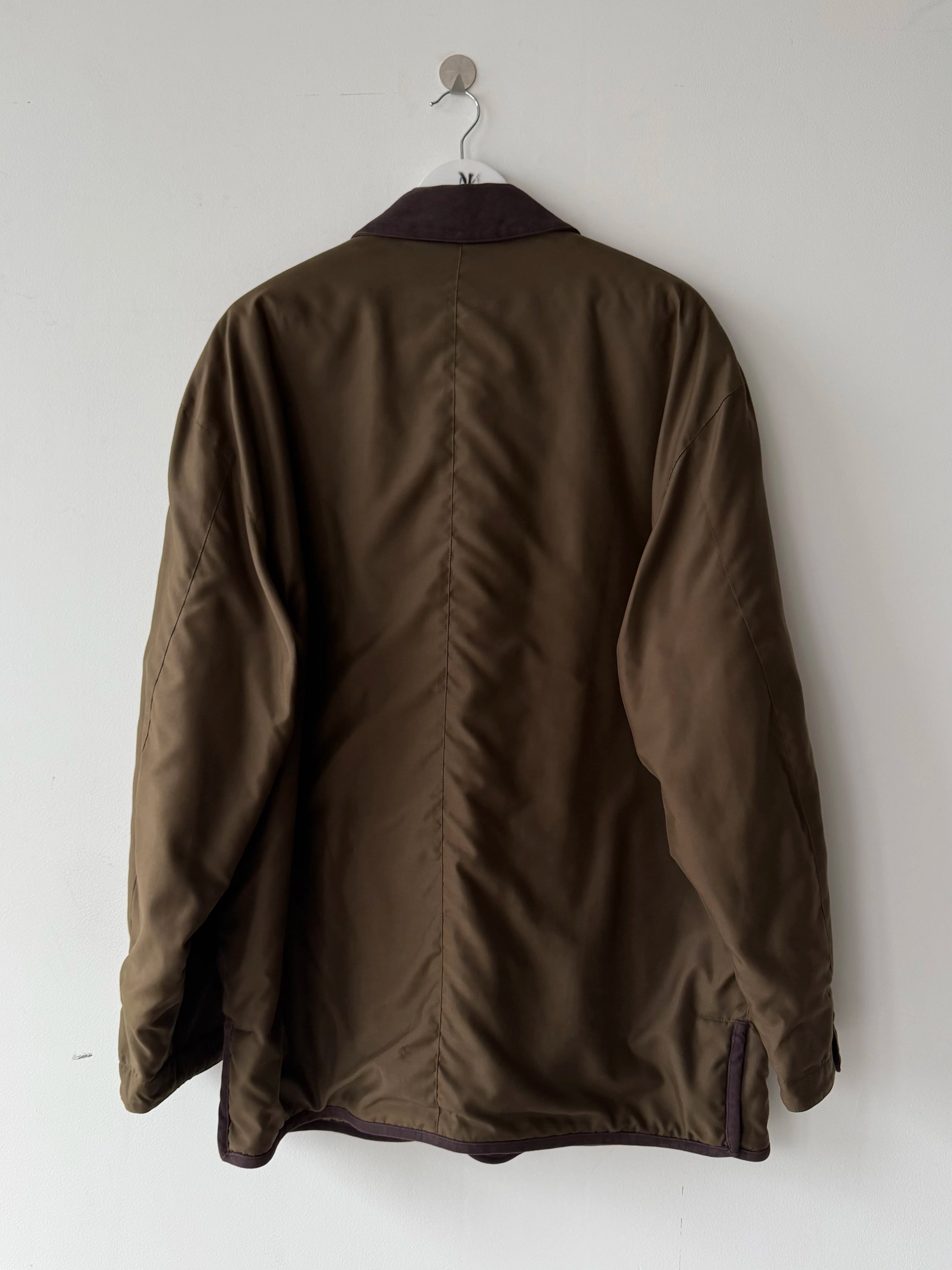 ITALIAN LABEL 1990s WATER REPELLENT JACKET WITH CONTRASTING PLUM TRIMS