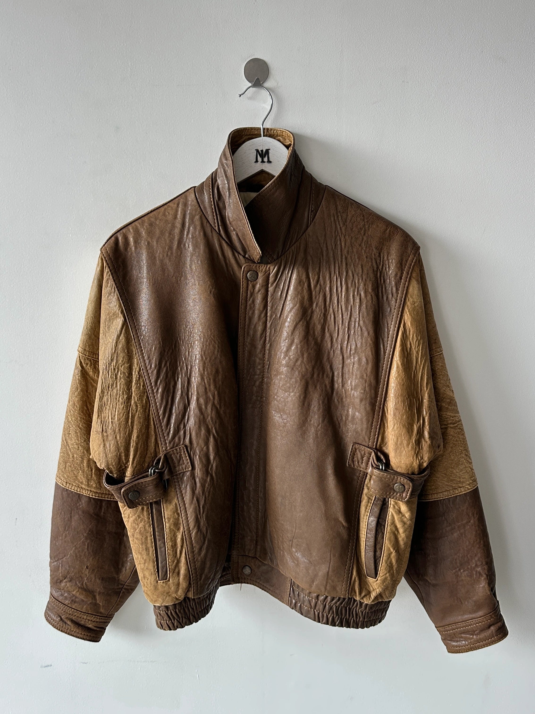VALENTINO - early 1980s LEATHER BOMBER JACKET