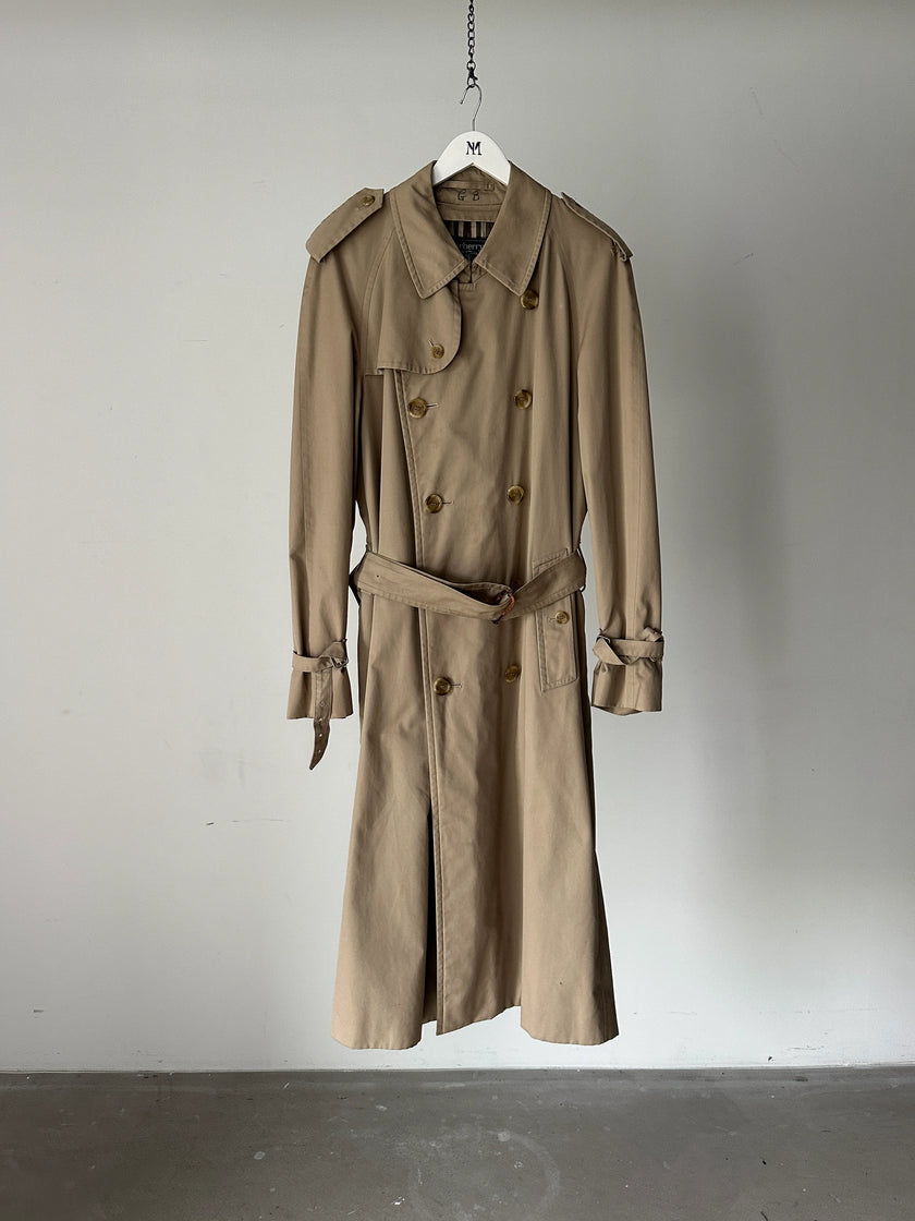 BURBERRYS - 1970s DOUBLE BREASTED EXTRA LONG TRENCH COAT
