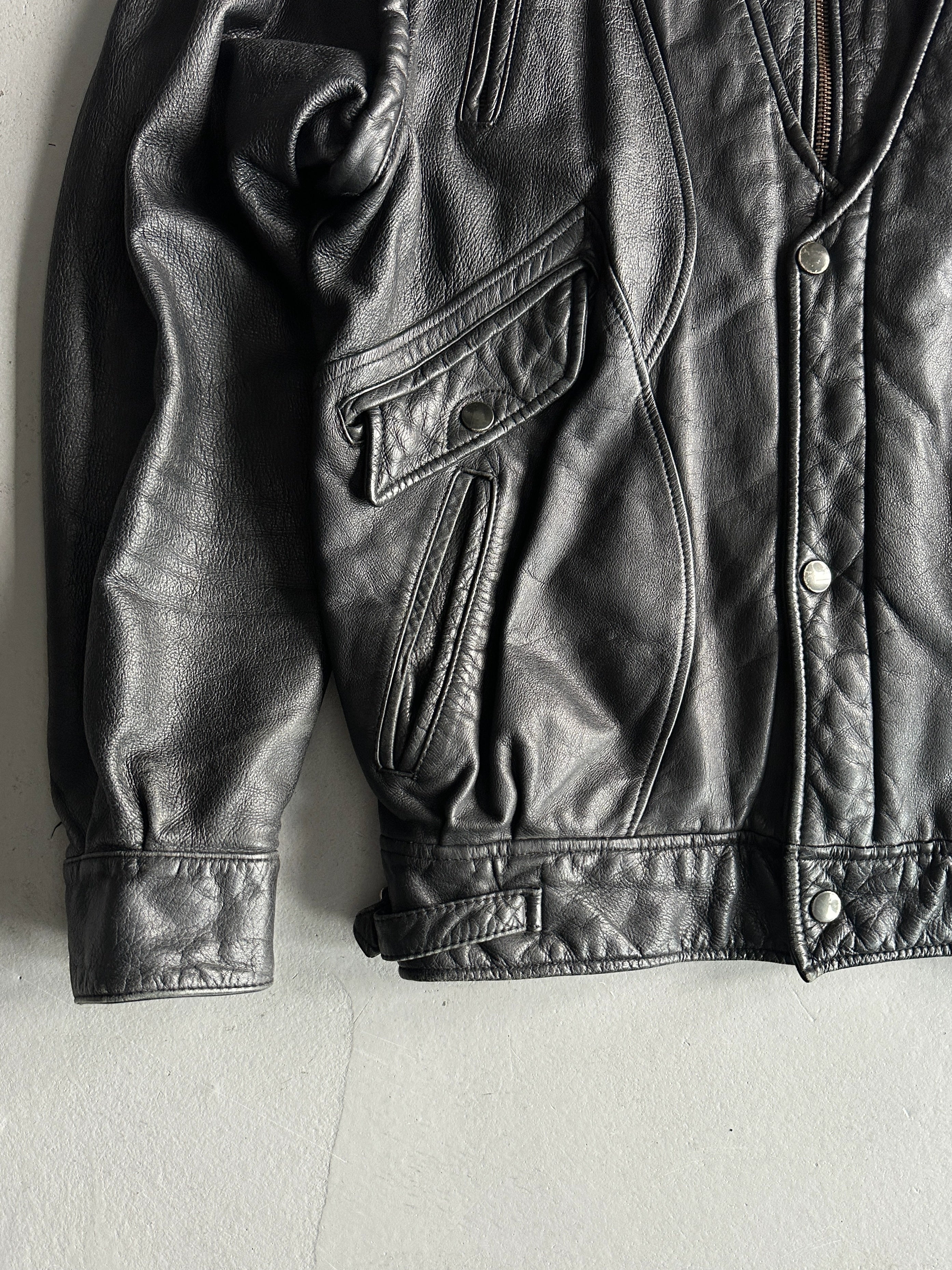 1980s DOUBLE LAYER LEATHER BIKER JACKET