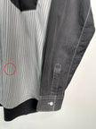 COMME DES GARÇONS - early 2000s PANELED LONG SLEEVE SHIRT WITH CONTRASTING SLEEVE AND BACK