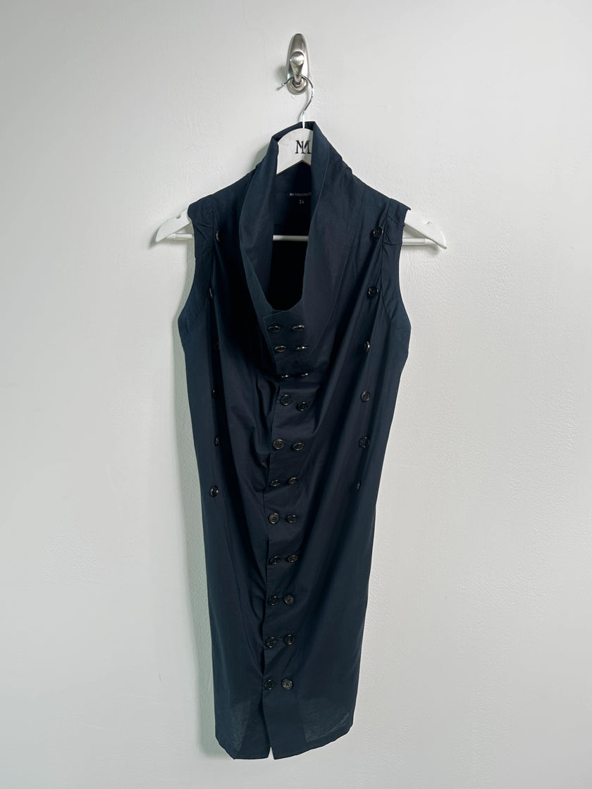 ANN DEMEULEMEESTER - F/W 2009 TRIPLE BUTTON DETAILING COTTON DRESS