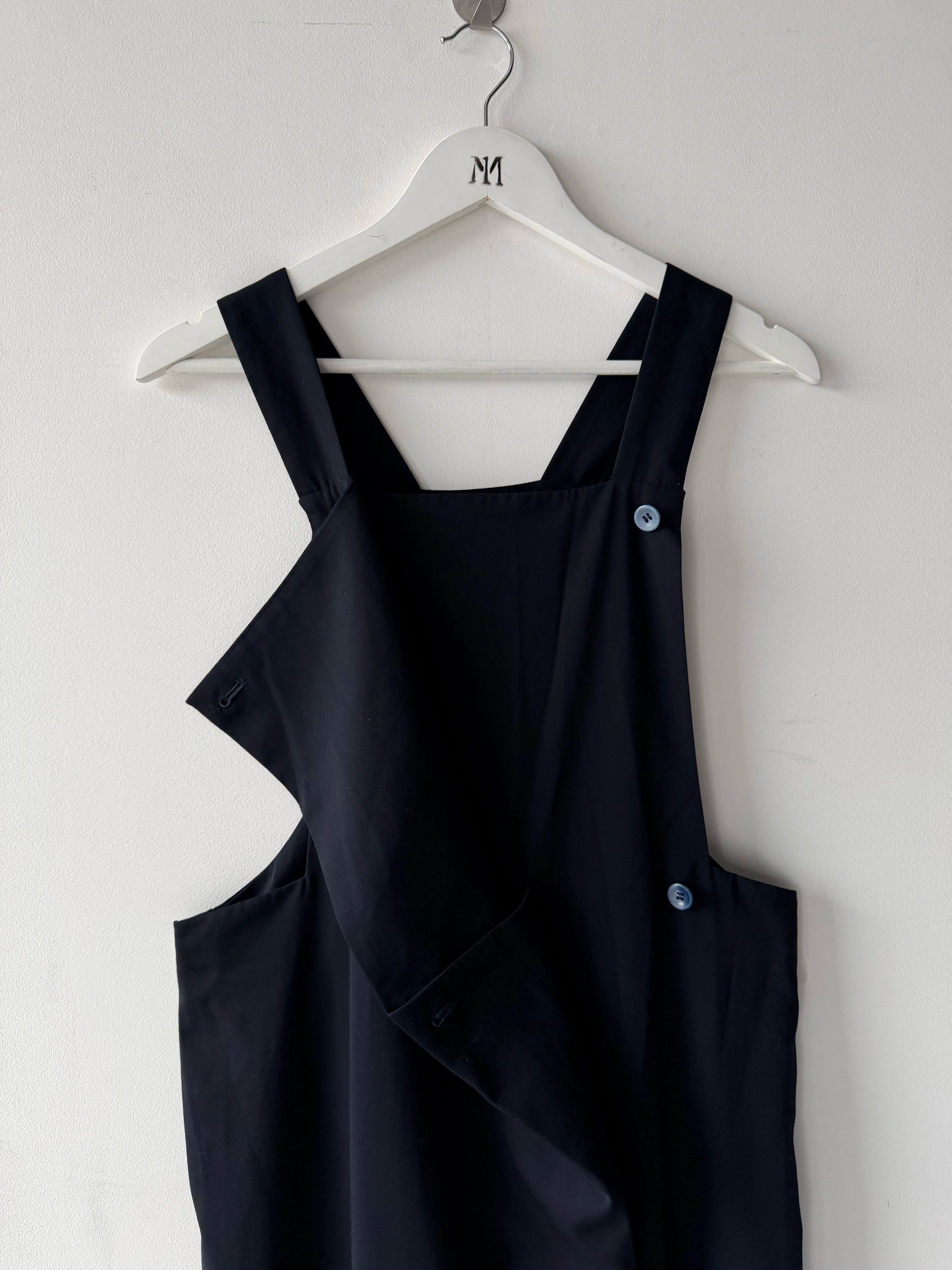 TSUMORI CHISATO - early 2000s CROP LENGTH PANELED DUNGAREE TROUSERS