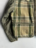 GIANFRANCO FERRÉ - 1980s FUR COLLAR PLAID JACKET WITH CONTRASTING NYLON SLEEVE