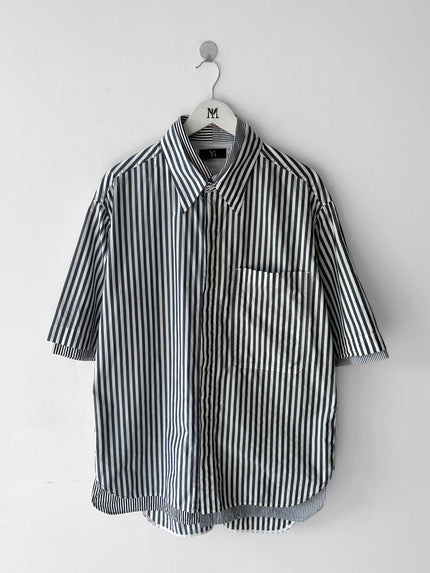 YOHJI YAMAMOTO Y'S - late 2000s DOUBLE LAYER SHORT SLEEVE SHIRT