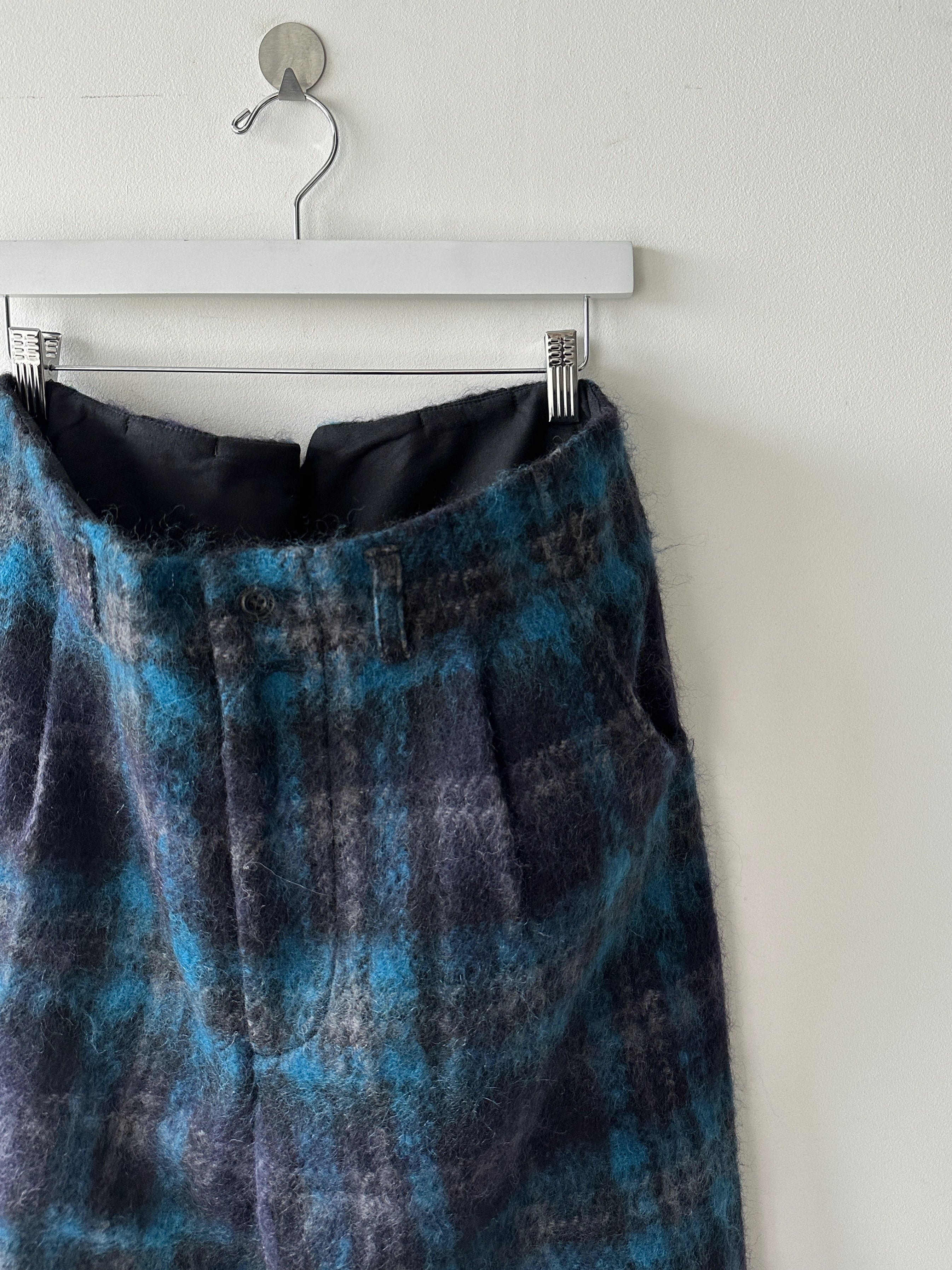 NICHOLAS DALEY - F/W 2021 CHECKED WOOL FRONT PLEATS TROUSERS