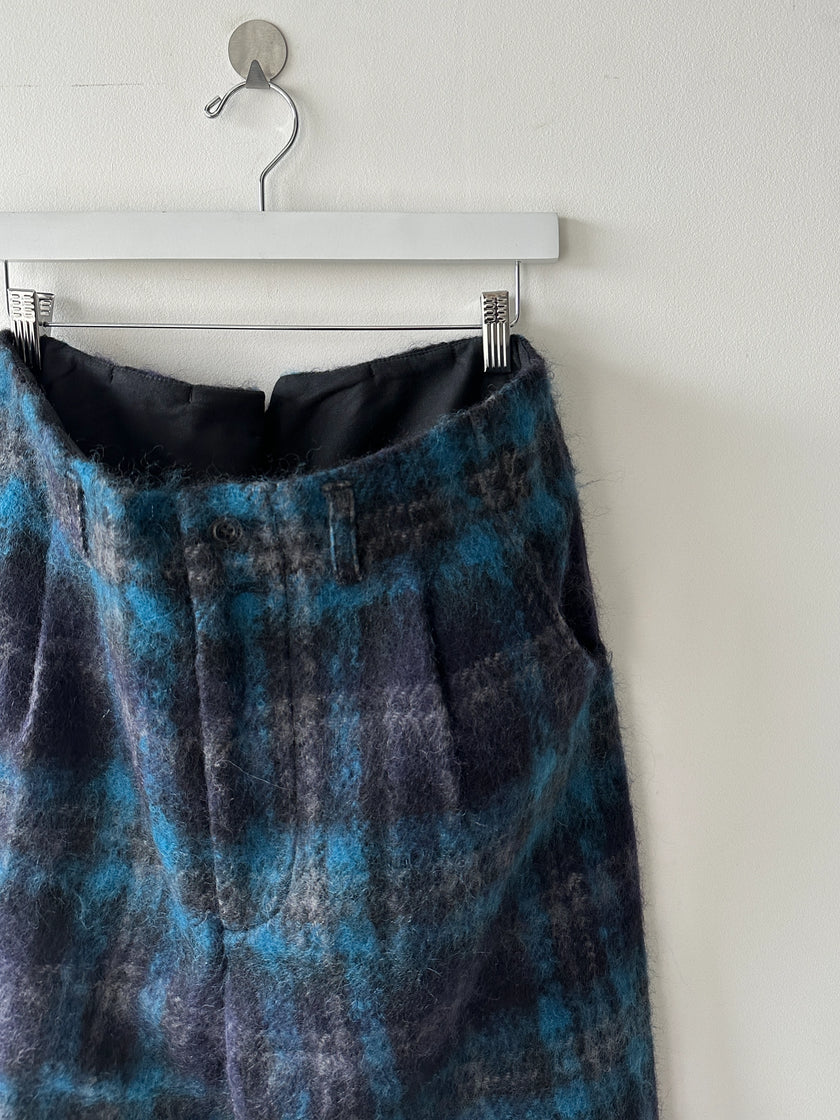 NICHOLAS DALEY - F/W 2021 CHECKED WOOL FRONT PLEATS TROUSERS