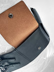 HIROKO KOSHINO - 1990s LEATHER WAIST BELT WITH THREE FLAP POCKETS