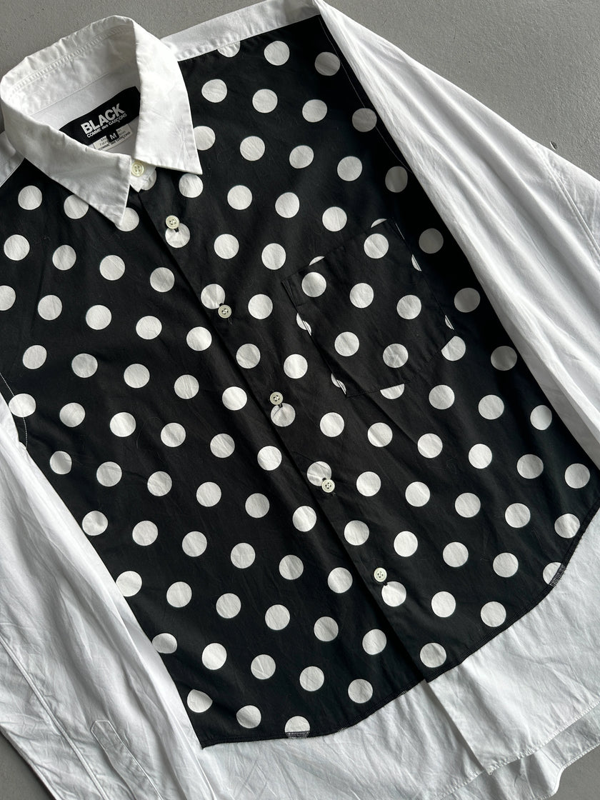 COMME DES GARÇONS BLACK - S/S 2011 POLKA DOTS FRONT PANEL LONG SLEEVE SHIRT