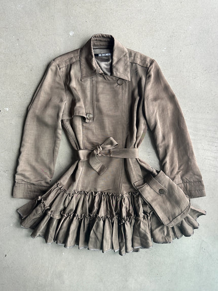 DIRK BIKKEMBERGS - 1990s RUFFLED TRENCH COAT