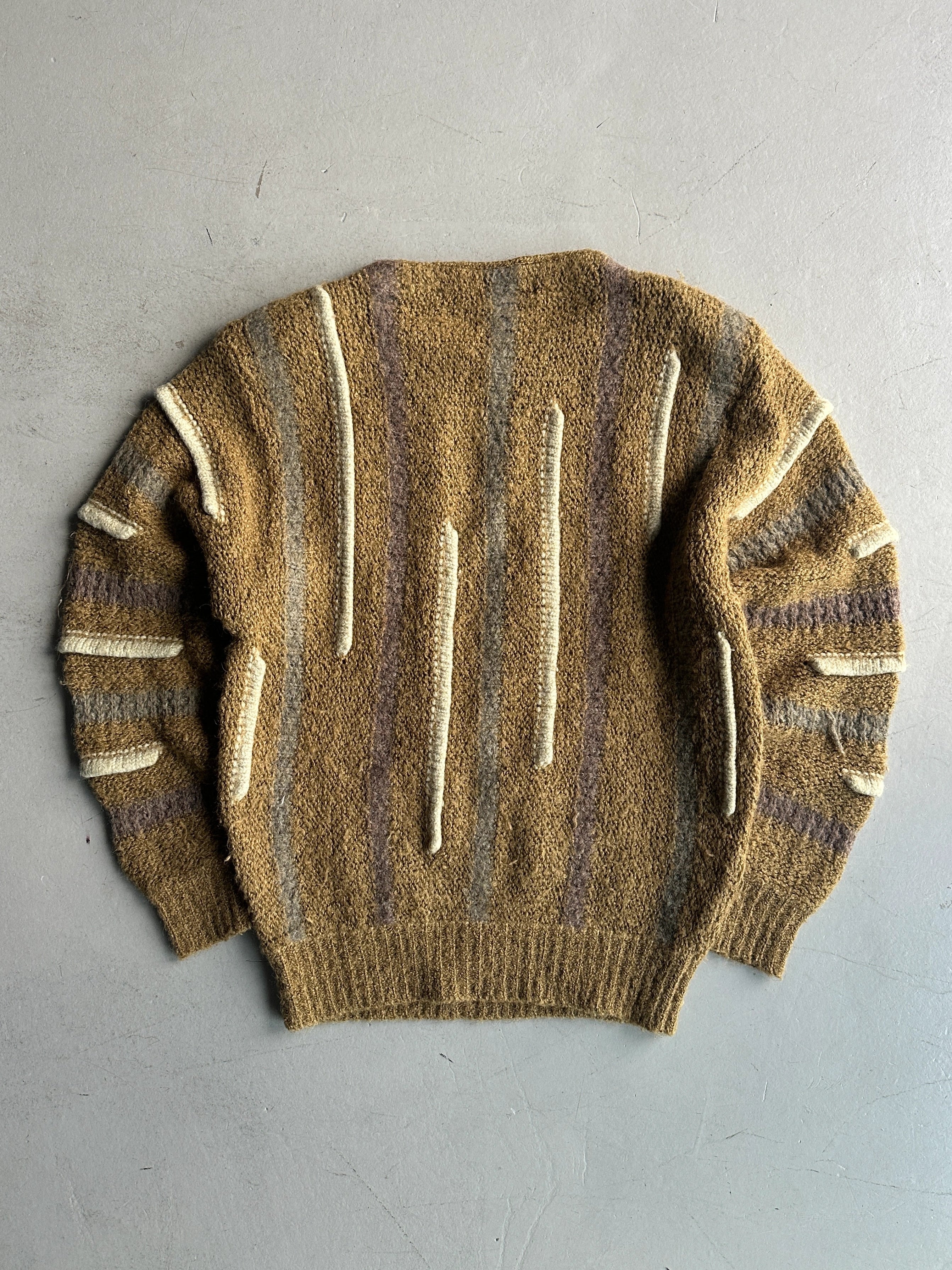 ISSEY MIYAKE - early 1980s 3D KNIT JUMPER WITH PADDED SHOULDERS