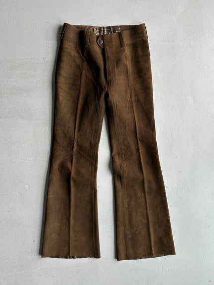 2000s FLARED LEG SUEDE TROUSERS