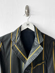 JAPANESE LABEL - 1990s COATED COTTON STRIPED BLAZER