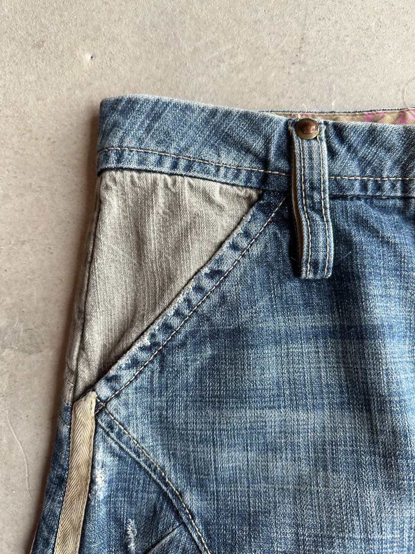 2000s ASYMMETRICAL DENIM SKIRT