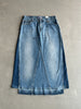 2000s LOW WAIST FLARED MAXI DENIM SKIRT