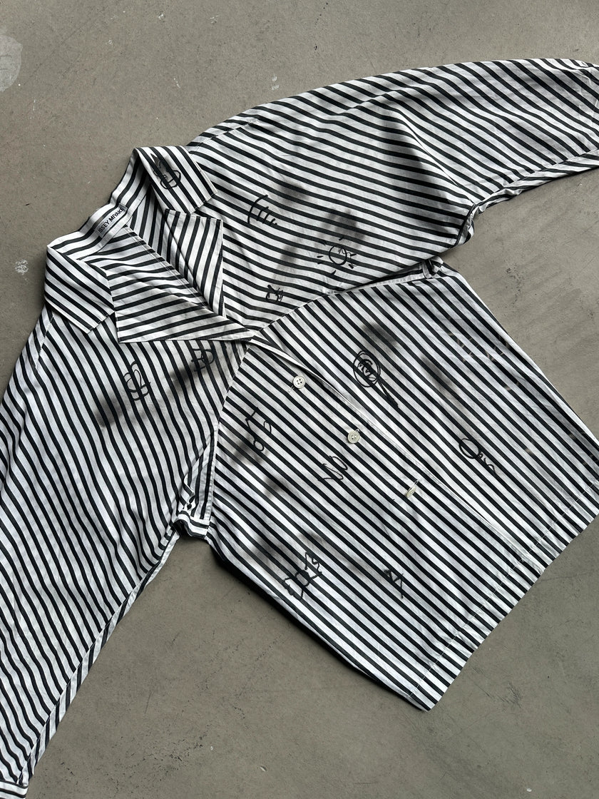 ISSEY MIYAKE - 1990s ABSTRACT PRINTING BATWING SLEEVE SHIRT