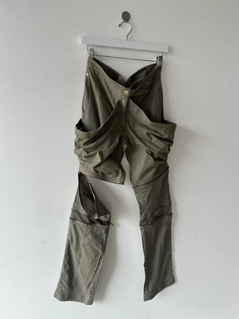 GAETANO NAVARRA - S/S 2004 2 IN 1 TROUSERS SHORTS WITH ZIP DETAILS