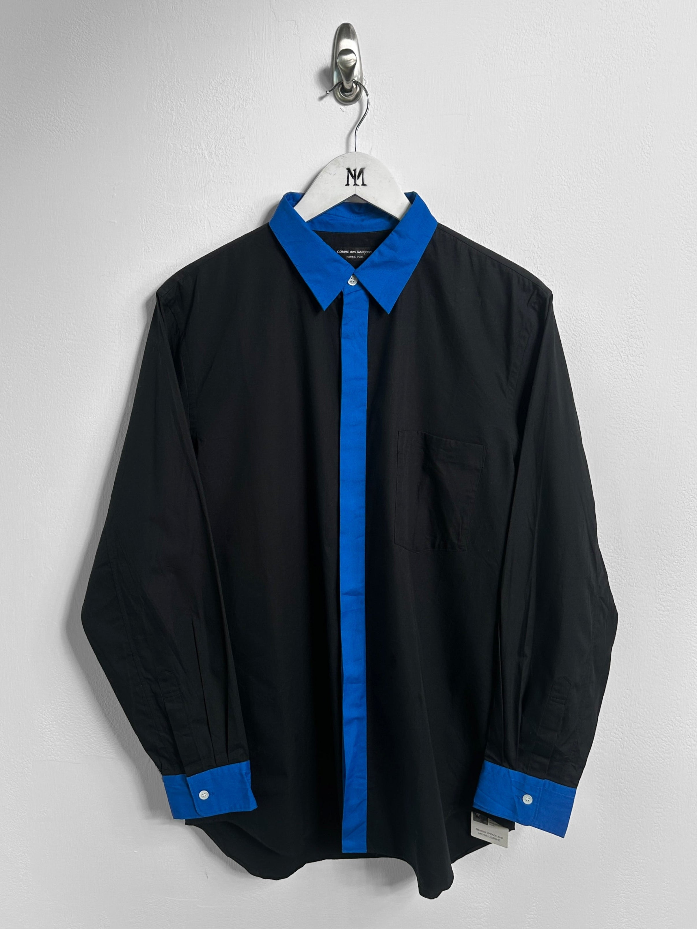 COMME DES GARÇONS - S/S 2001 LONG SLEEVE SHIRT WITH CONTRASTING FRONT PLACKET AND COLLAR