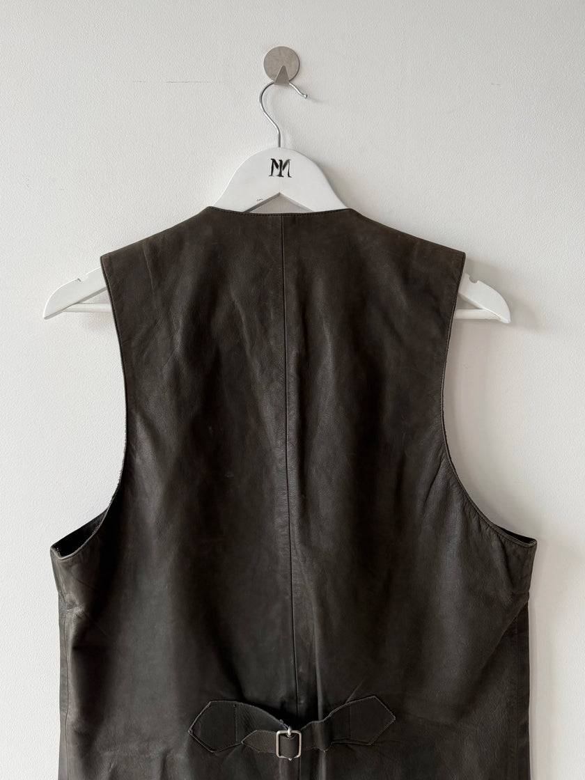 AGNÈS B. - 1990s LEATHER VEST GILET