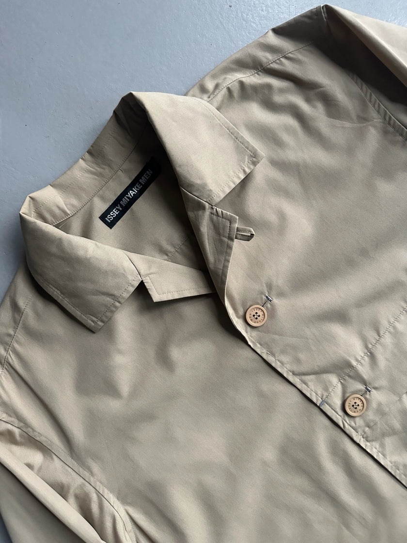 ISSEY MIYAKE MEN - 2000s OVERSIZED SHACKET WITH SEMI CONCEALED POCKET